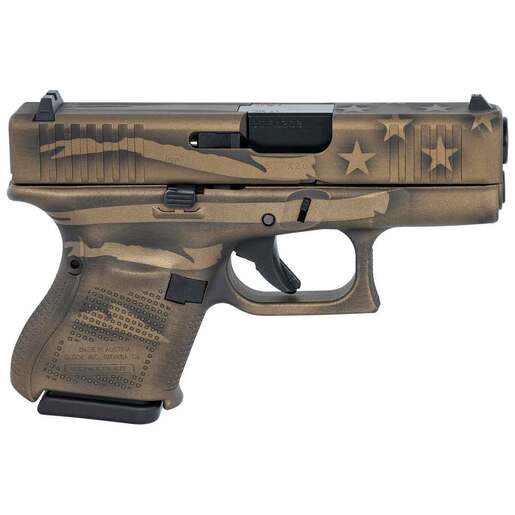 Glock 27 Gen5 Sub-Compact 40 S&W 3.43in Coyote Battle Worn Flag Cerakote Pistol - 9+1 Rounds - Brown Subcompact image
