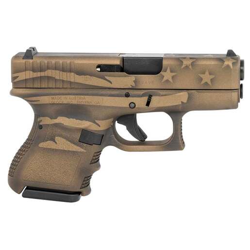 Glock 27 Gen3 Sub-Compact 40 S&W 3.43in Coyote Battle Worn Flag Cerakote Pistol - 9+1 Rounds - Brown Subcompact image