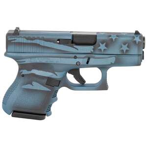 Glock 27 Gen3 Sub-Compact 40 S&W 3.43in Blue Titanium Flag Cerakote Pistol - 9+1 Rounds