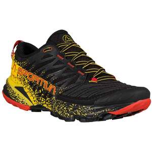 La Sportiva Men's Akasha II Low Trail Running Shoes - Black/Yellow - Size 9.5