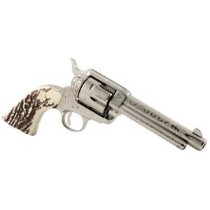 Taylors and Company 1873 Cattle Brand 357 Magnum 5.5in Nickel Engraved Revolver - 6 Rounds