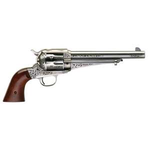 Taylor's & Company 1875 Army Outlaw 44-40 Winchester 7.5in White Engraved Steel Revolver - 6 Rounds