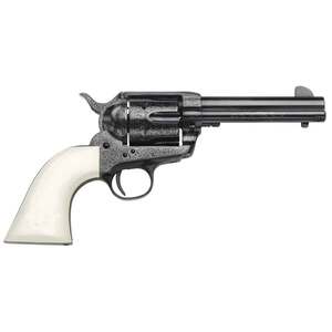 Taylors and Company 1873 Cattleman Outlaw Legacy 45 (Long) Colt 4.75in Blued Engraved Steel Revolver - 6 Rounds