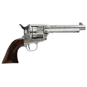 Taylors and Company 1873 Cattleman 45 (Long) Colt 5.5in White Photo Engraved Steel Revolver - 6 Rounds