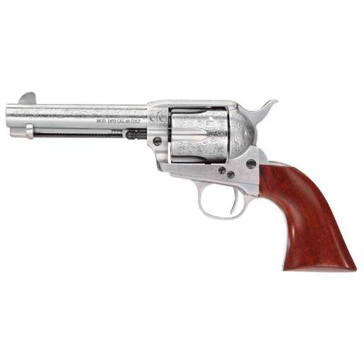 Taylor's & Company 1873 Cattleman 45 (Long) Colt 4.75in White Floral Engraved Steel Revolver - 6 Rounds image