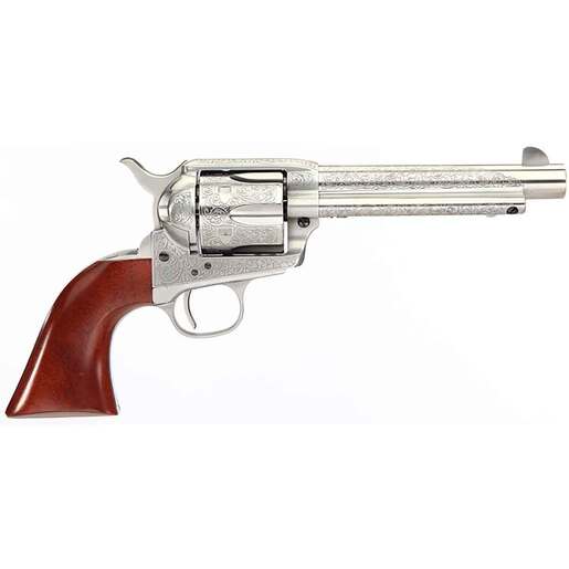 Taylor's & Company 1873 Cattleman 45 (Long) Colt 5.5in Taylor Polished White Floral Engraved Steel Revolver - 6 Rounds image