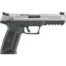 Ruger 57 5.7x28mm 4.94in Silver Cerakote Pistol - 20+1 Rounds - Black