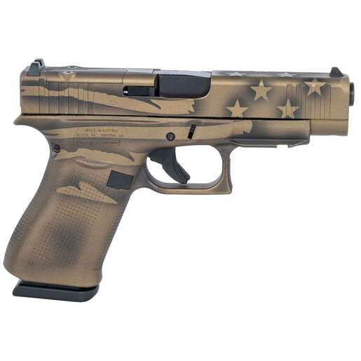 Glock 48 Compact MOS 9mm Luger 4.17in Coyote Battle Worn Flag Cerakote Pistol - 10+1 Rounds - Brown Compact image