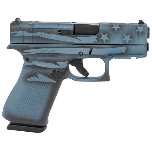 Glock 43X Sub-Compact MOS 9mm Luger 3.41in Blue Titanium Flag Cerakote Pistol - 10+1 Rounds - Blue Subcompact image