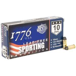 1776 USA Sporting 10mm Auto 125gr Lead Free Ball Handgun Ammo - 50 Rounds 1776 USA Sporting 10mm Auto 125gr Lead Free Ball Handgun Ammo - 50 Rounds