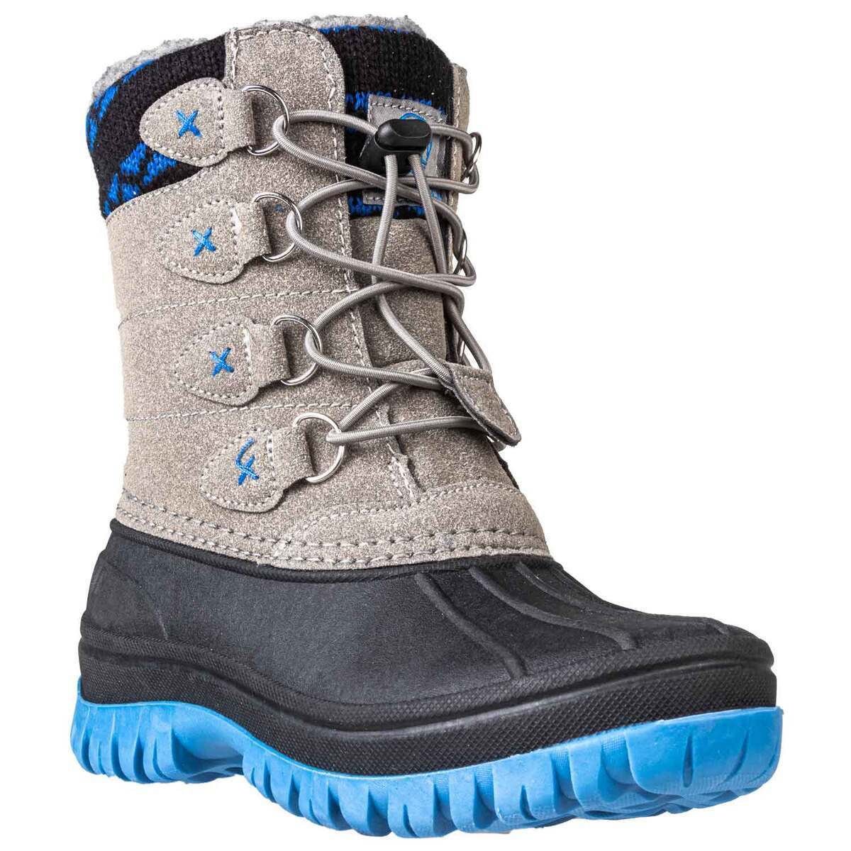 Tamarack Youth Sherpa Pac Winter Boots Grey/Blue Size 11Y