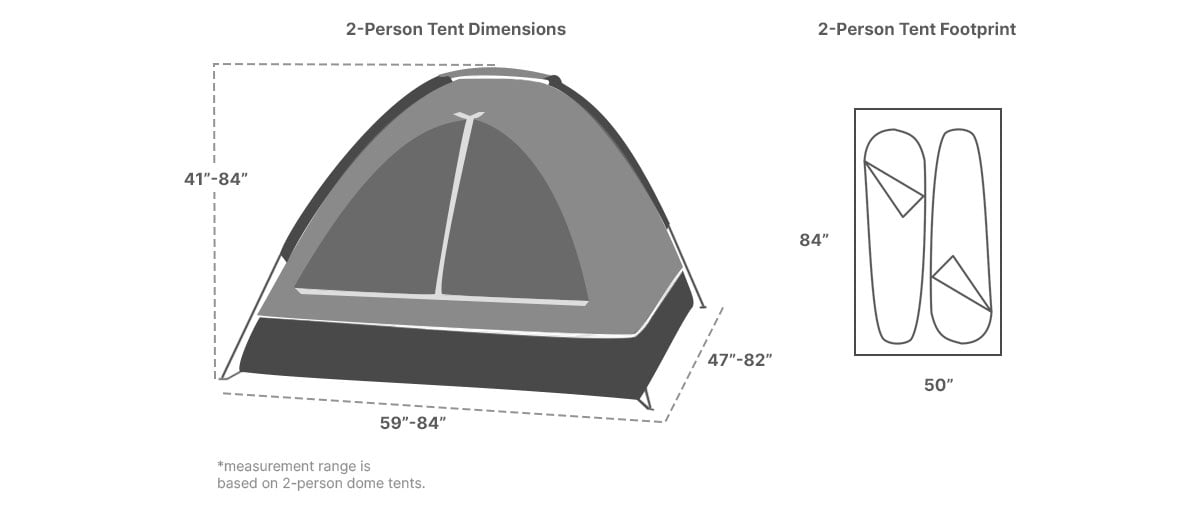two person tent size illustration