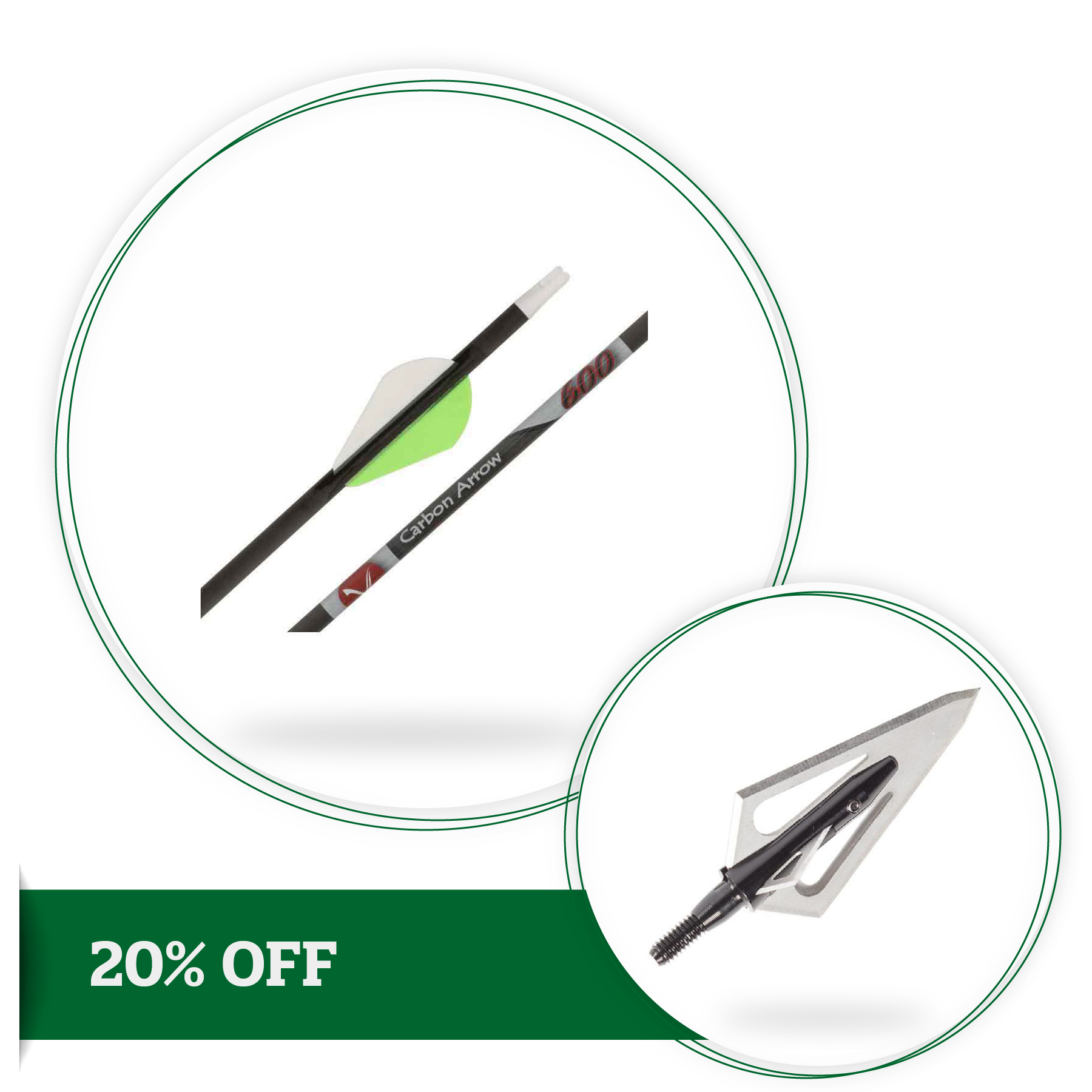 20% Off All Arrows, Broadheads, and Bolts