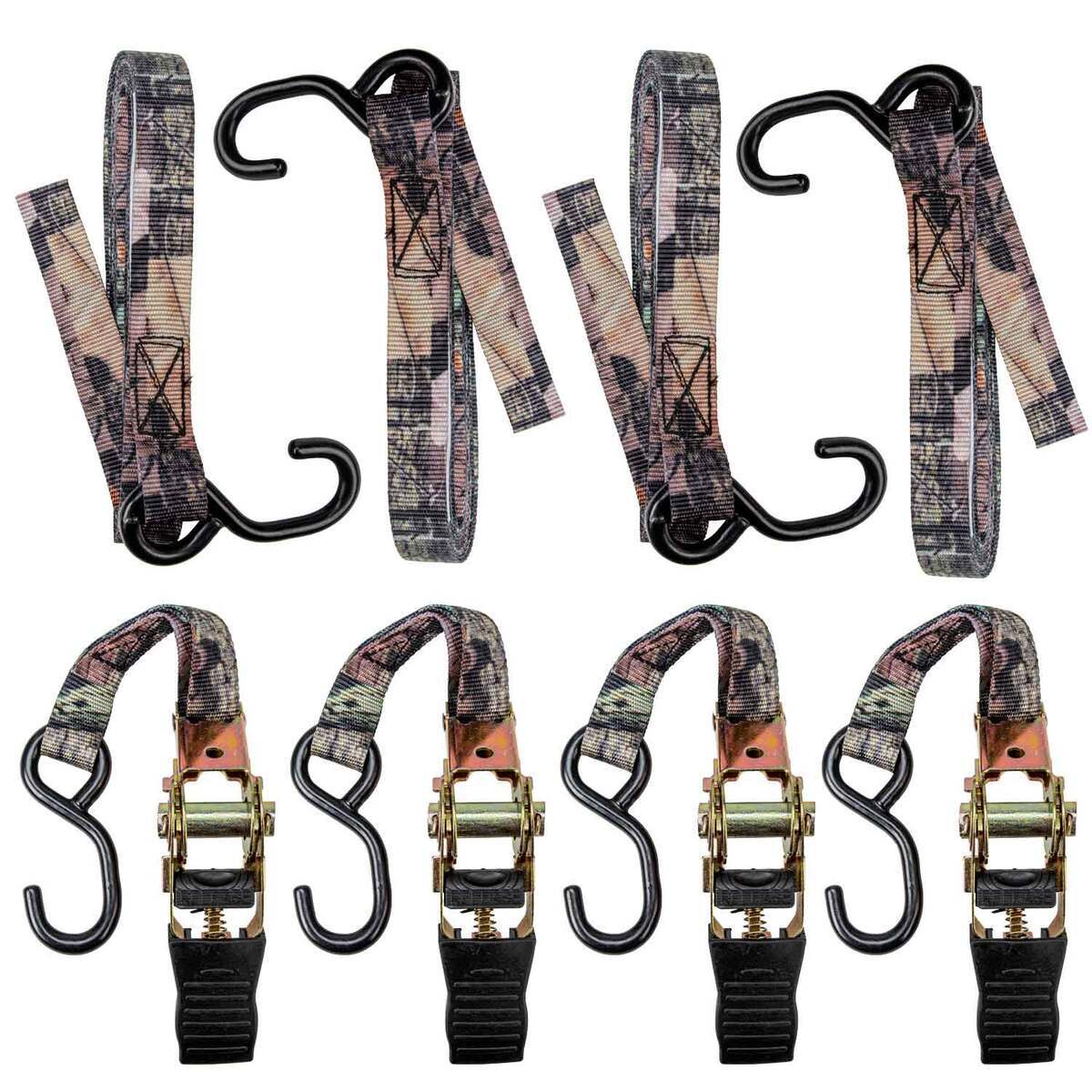 Lost Creek 4 Pack Camo Ratchet Tie Down Set - 15ft - Camo Lost Creek 4 Pack Camo Ratchet Tie Down Set - 15ft - Camo