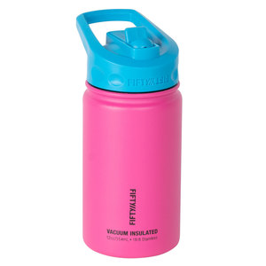 Fifty/Fifty 12oz Wide Mouth Insulated Bottle with Straw Lid - Pink