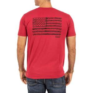 5.11 American Flag Sticks Short Sleeve Casual Shirt - Merlot - L