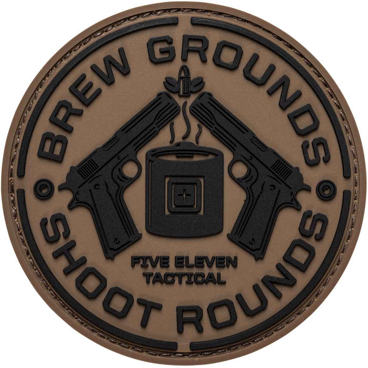 5.11 Brew Grounds Shoot Rounds Patch - Brown - Brown 5.11 Brew Grounds Shoot Rounds Patch - Brown - Brown