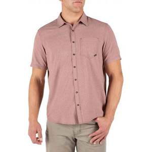 5.11 Men's Evolution Short Sleeve Shirt - Mahogany Heather - XL
