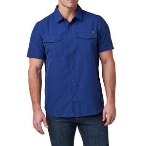 5.11 Men's Marksman Short Sleeve Tactical Shirt - Blue Mussel - L