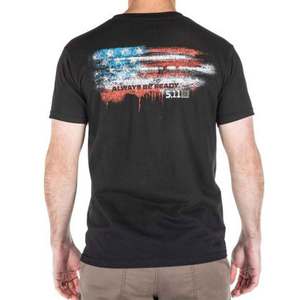 5.11 Men's Vintage Flag Short Sleeve Shirt - Black - XL