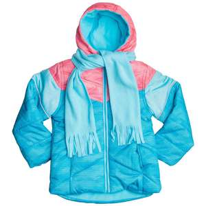 Swiss Alps Girls' Camo Scarf Puffer Winter Jacket