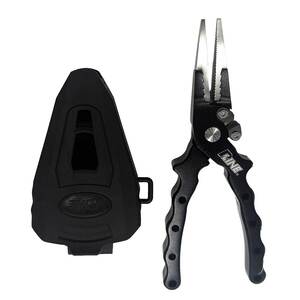 P-Line Aluminum Fishing Pliers - Black, 7in With Sheath