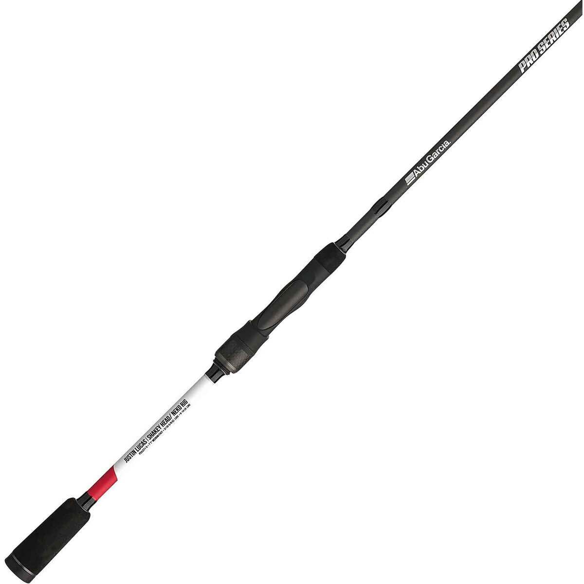 Abu Garcia Pro Series Justin Lucas Spinning Rod - 7ft 1in, Medium Power, Fast Action, 1pc - Red/White Abu Garcia Pro Series Justin Lucas Spinning Rod - 7ft 1in, Medium Power, Fast Action, 1pc - Red/White