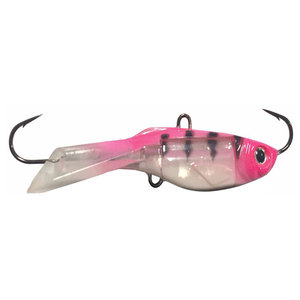 Acme Hyper Glide Ice Fishing Darter Bait - Pink Tiger Glow, 10g, 2-1/2in