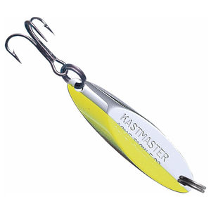Acme Kastmaster Rattle Master Ice Fishing Spoon - Chrome Chartreuse Stripe, 1/4oz