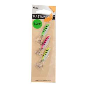Acme Kastmaster Tiger Glow Ice Fishing Spoon - Green/Pink/Chartreuse, 1/12oz