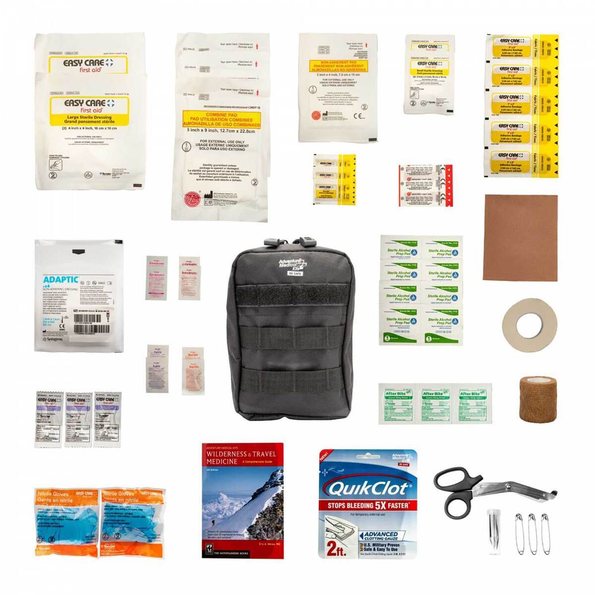 Adventure Medical Kit MOLLE Bag Trauma Kit 1.0 - Black 7.87in x 5.51in x 3.54in Adventure Medical Kit MOLLE Bag Trauma Kit 1.0 - Black 7.87in x 5.51in x 3.54in