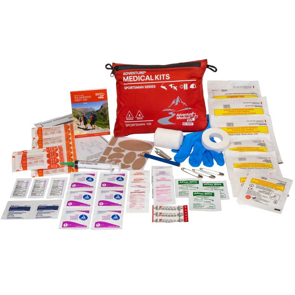 Adventure Medical Kits Sportsman 100 First Aid Kit - 77 Pieces - Red Adventure Medical Kits Sportsman 100 First Aid Kit - 77 Pieces - Red