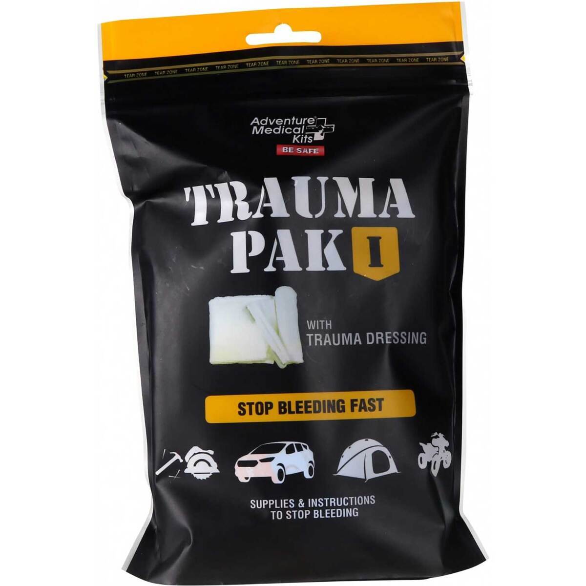 Adventure Medical Kits Trauma Pak 1 First Aid Kit - 9 Pieces - Black 5.75in x 1.5in x 9in Adventure Medical Kits Trauma Pak 1 First Aid Kit - 9 Pieces - Black 5.75in x 1.5in x 9in