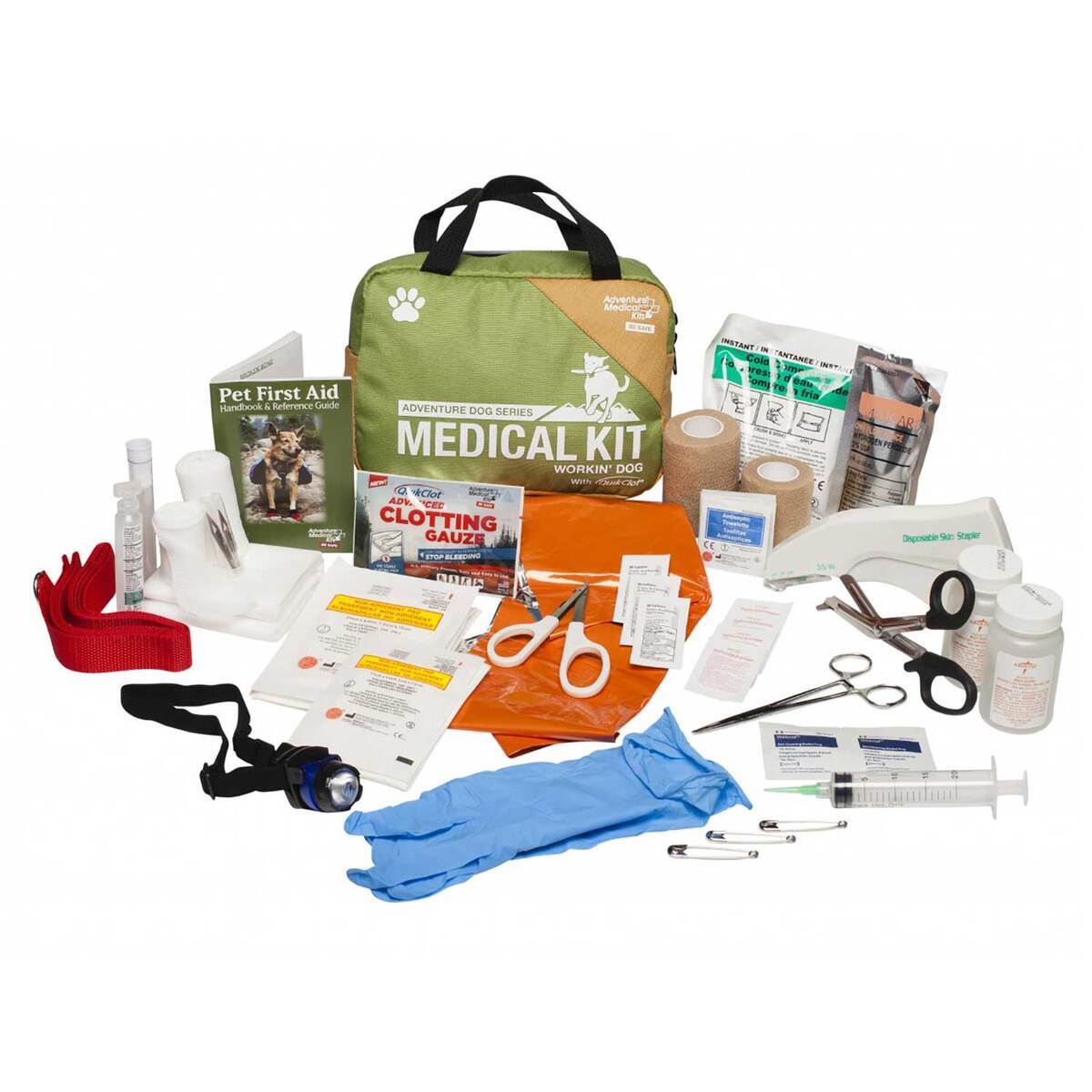 Adventure Medical Kits Workin' Dog Medical Kit - 50 Pieces - Green 8.5in x 5.5in x 6in Adventure Medical Kits Workin' Dog Medical Kit - 50 Pieces - Green 8.5in x 5.5in x 6in
