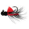 AEROJIG Hackle Steelhead/Salmon Jig - Black/Red, 1/8oz - Black/Red 1