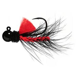 Aerojig Hackle Steelhead/Salmon Jig - Black/Red/Red, 1/4oz