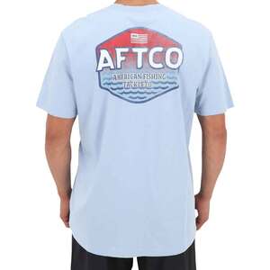 AFTCO Men's Sunset Short Sleeve Casual Shirt - Pearl - XL
