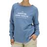 AFTCO Women's Whiskey Crewneck Fleece Sweatshirt - Light Blue - L - Light Blue L