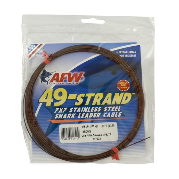 American Fishing Wire 49 Stainless Steel Shark Leader Cable American Fishing Wire 49 Stainless Steel Shark Leader Cable