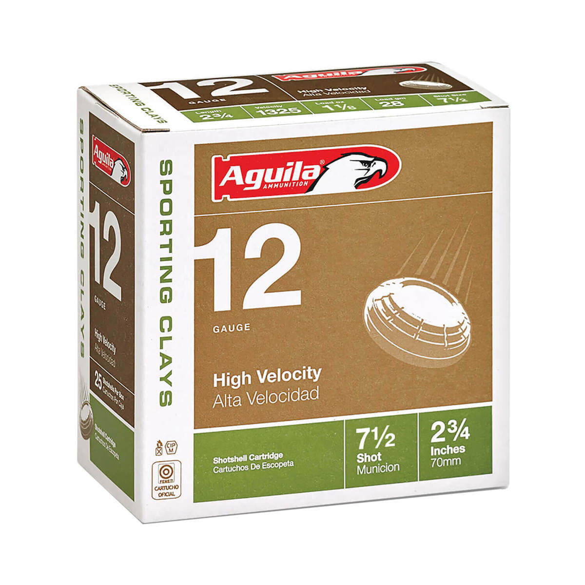 Aguila 12 Gauge 2-3/4in #7.5 1-1/8oz Target Shotshells - 25 Rounds Aguila 12 Gauge 2-3/4in #7.5 1-1/8oz Target Shotshells - 25 Rounds