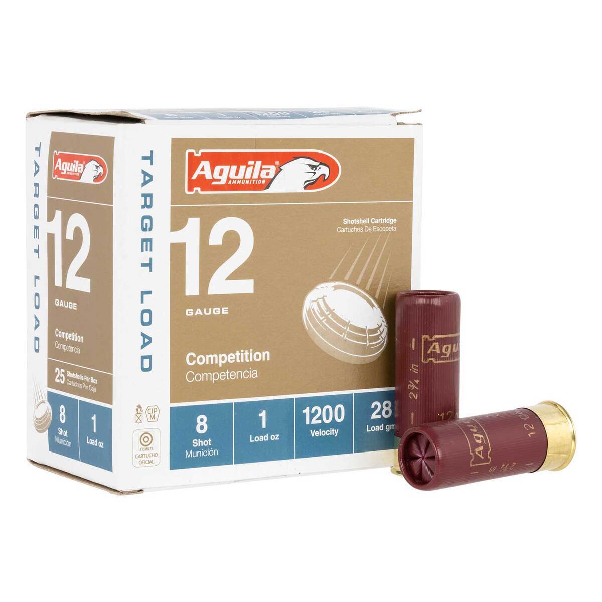 Aguila 12 Gauge 2-3/4in #8 1oz Target Shotshells - 25 Rounds ...