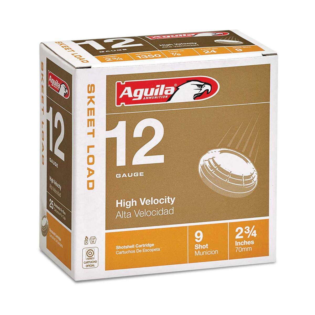Aguila 12 Gauge 2-3/4in #9 7/8oz Target Shotshells - 25 Rounds Aguila 12 Gauge 2-3/4in #9 7/8oz Target Shotshells - 25 Rounds