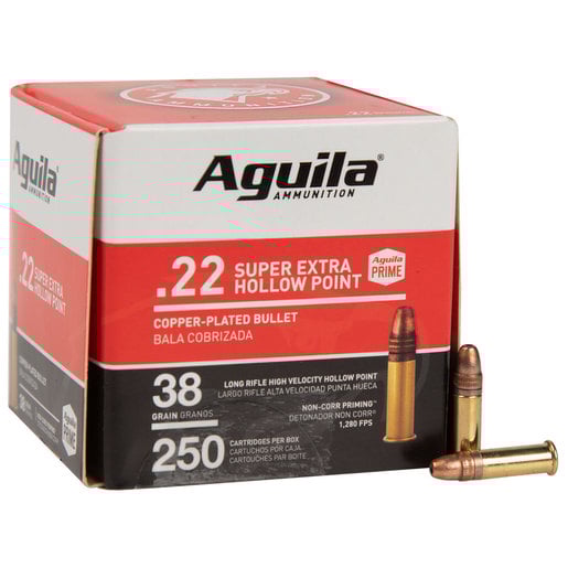 Aguila 22 Long Rifle 38gr Copper Plated Hollow Point Rimfire Ammo Ammo - 250 Rounds 250 Rounds Ammo