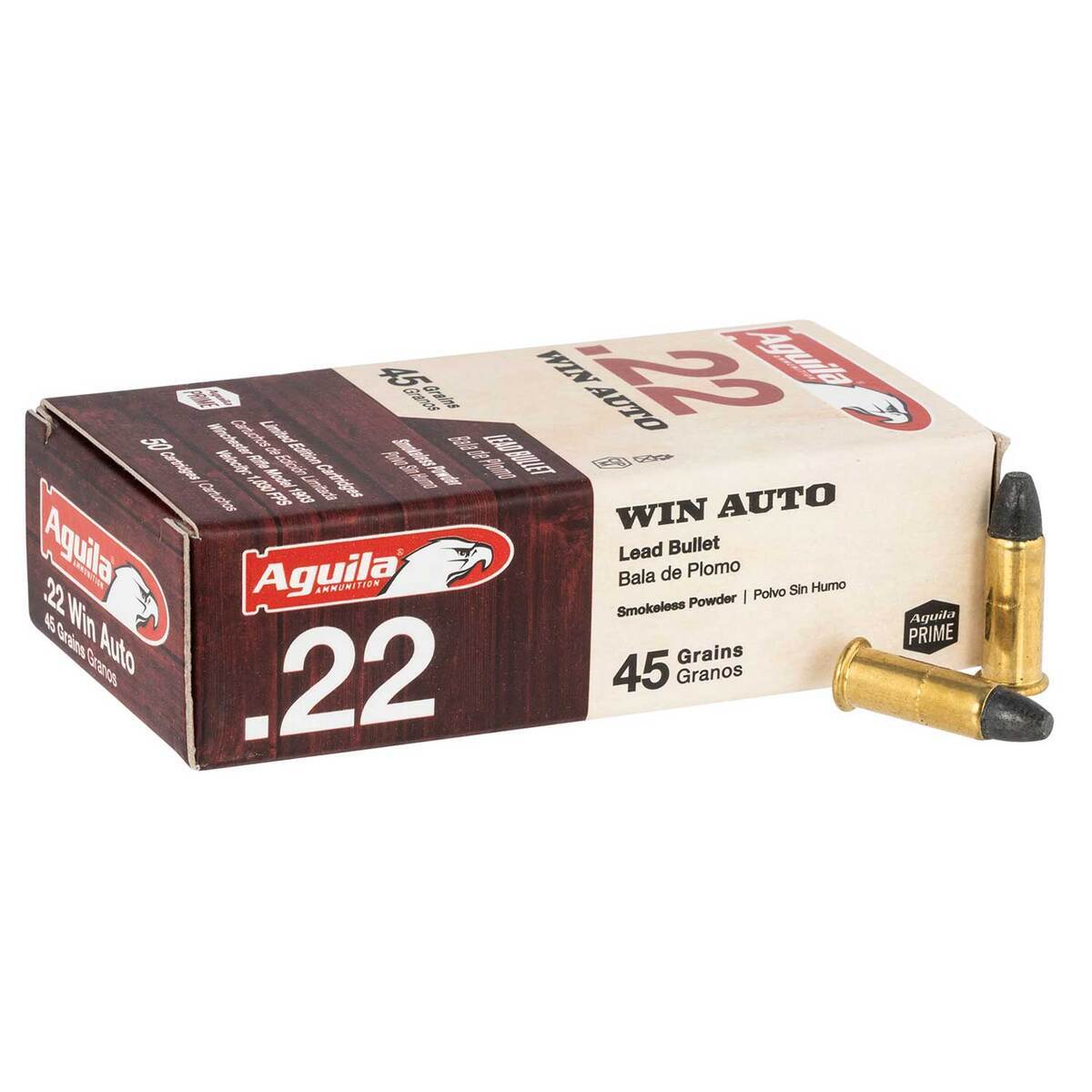Aguila 22 Winchester Automatic 45gr LRN Rimfire Ammo - 50 Rounds Aguila 22 Winchester Automatic 45gr LRN Rimfire Ammo - 50 Rounds
