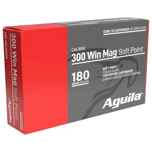 Aguila 300 Winchester Magnum 180gr SP Rifle Ammo Ammo - 20 Rounds 20 Rounds Ammo