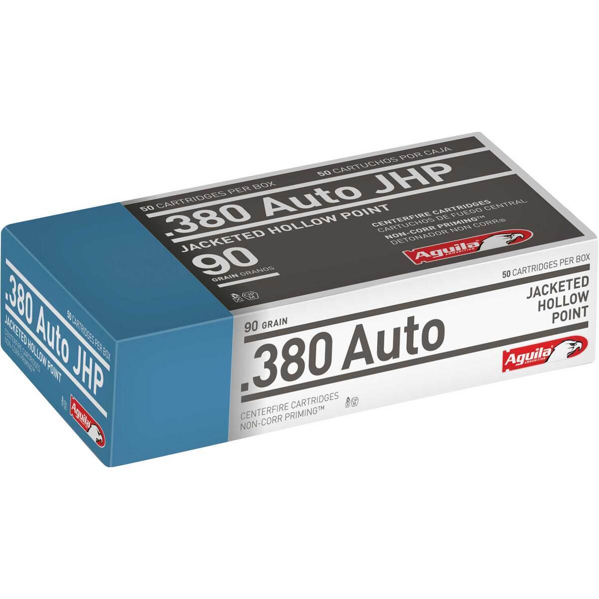 Aguila 380 Auto (ACP) 90gr Jacketed Hollow Point Handgun Ammo - 50 Rounds Aguila 380 Auto (ACP) 90gr Jacketed Hollow Point Handgun Ammo - 50 Rounds