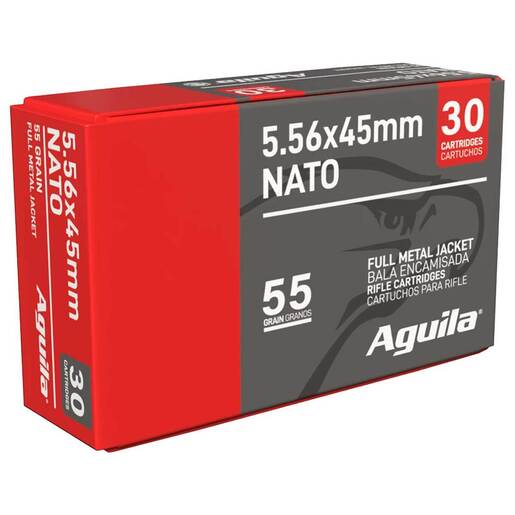 Aguila 5.56mm NATO 55gr FMJ Rifle Ammo Ammo - 30 Rounds 30 Rounds Ammo