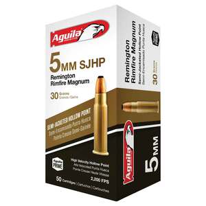 Aguila 5mm Remington Rimfire Magnum 30gr SJHP Rimfire Ammo - 50 Rounds
