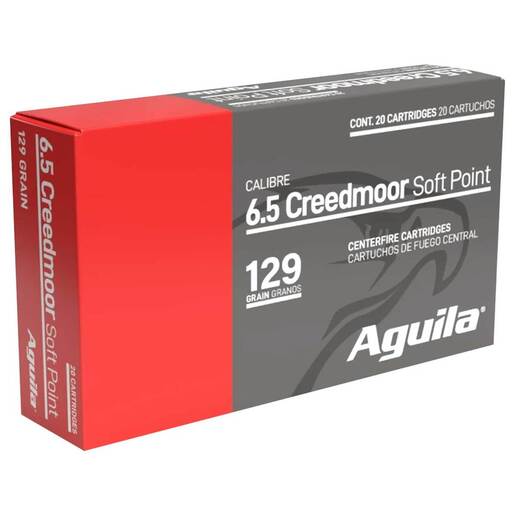 Aguila 6.5 Creedmoor 129gr SP Rifle Ammo Ammo - 20 Rounds 20 Rounds Ammo