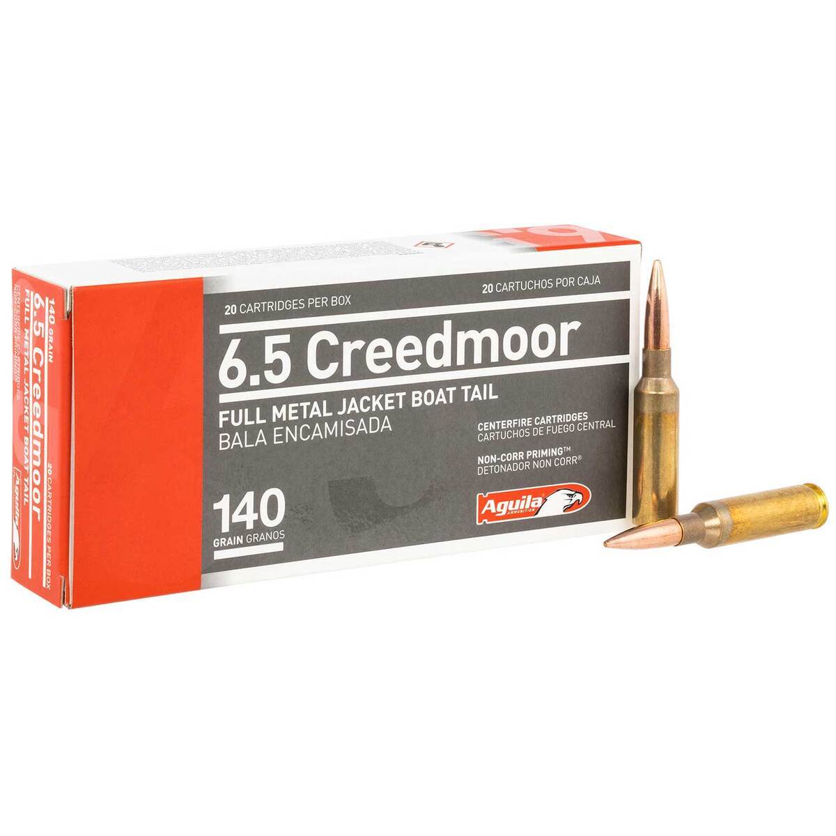 Aguila 6.5 Creedmoor 140gr Full Metal Jacket Boat-Tail Rifle Ammo - 20 Rounds Aguila 6.5 Creedmoor 140gr Full Metal Jacket Boat-Tail Rifle Ammo - 20 Rounds